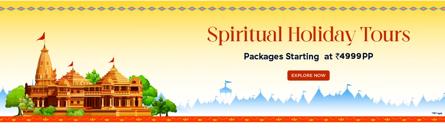 Spiritual tours in India: Book packages for best religious holy places in India at discounted prices.